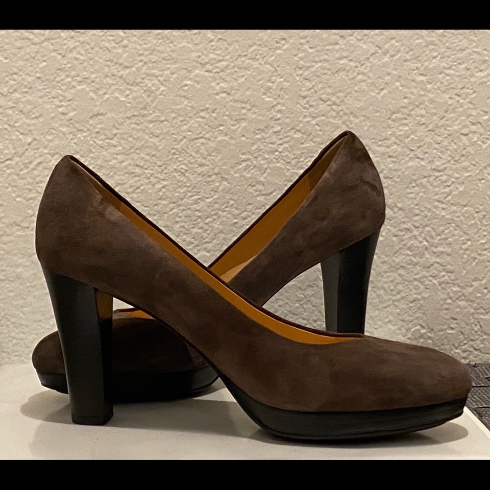 Geox women breathable pump 9 suede brown